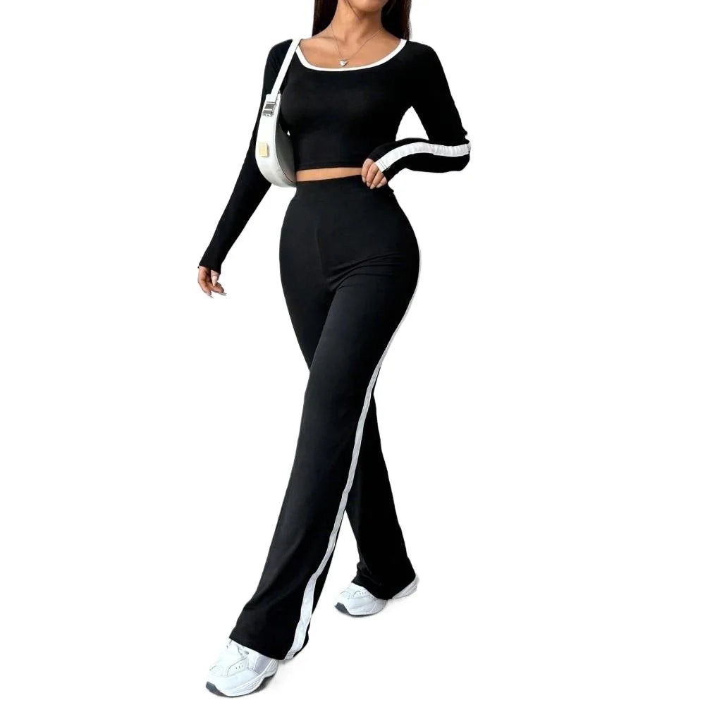 Women's Simple Style Fashion Suit 2025 Autumn and Winter New Style Fashionable Versatile Leisure Sports Two-piece Suit