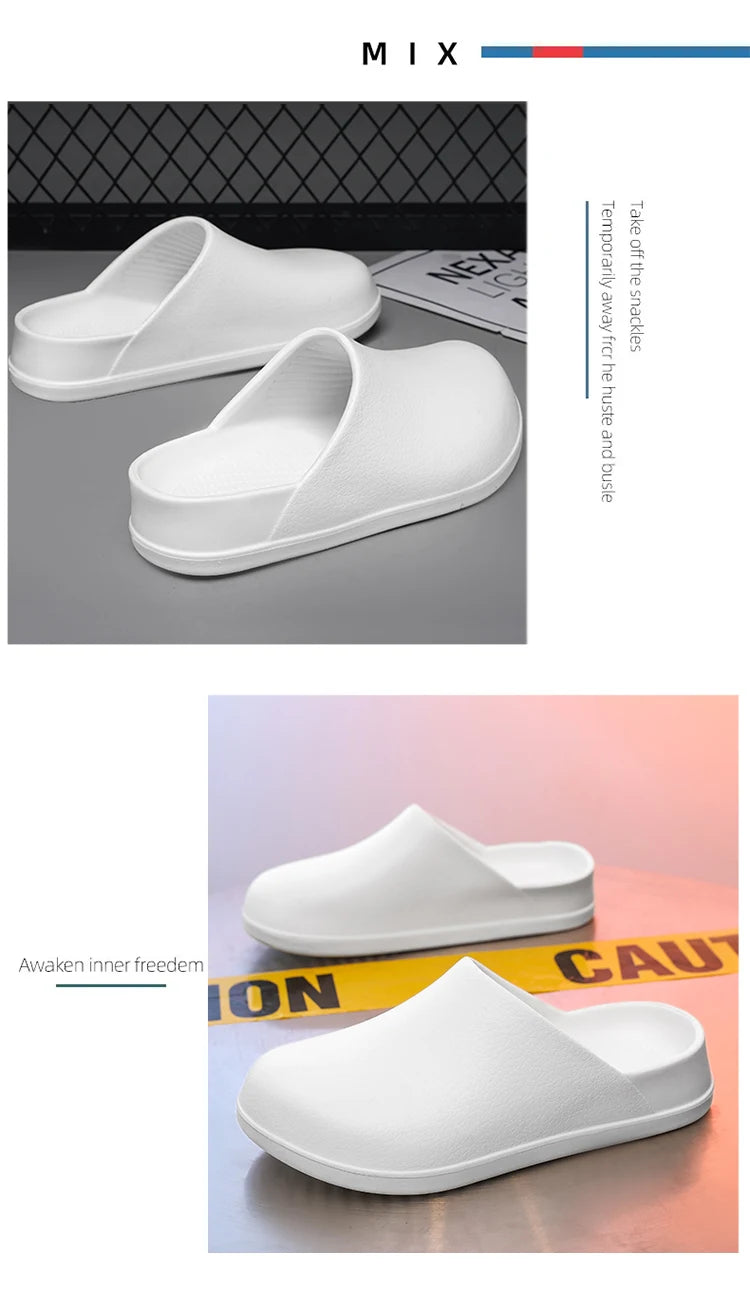 Men's Slippers Couples Garden Clog Women Water Proof Chef Casual Shoe Comfortable Outdoor Sandal for Pet Workers