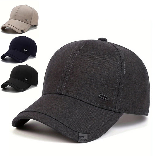 Unisex Square Silver Buckle Label Baseball Caps Spring Autumn Outdoor Sunscreen Hat Adjustable Casual Trucker Hats