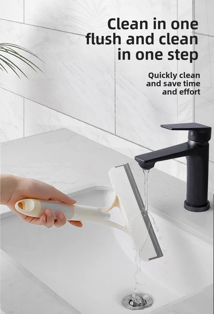Three-in-one glass wiper with spray bottle, double-sided mirror, non-detachable wiper blade, baffle care set