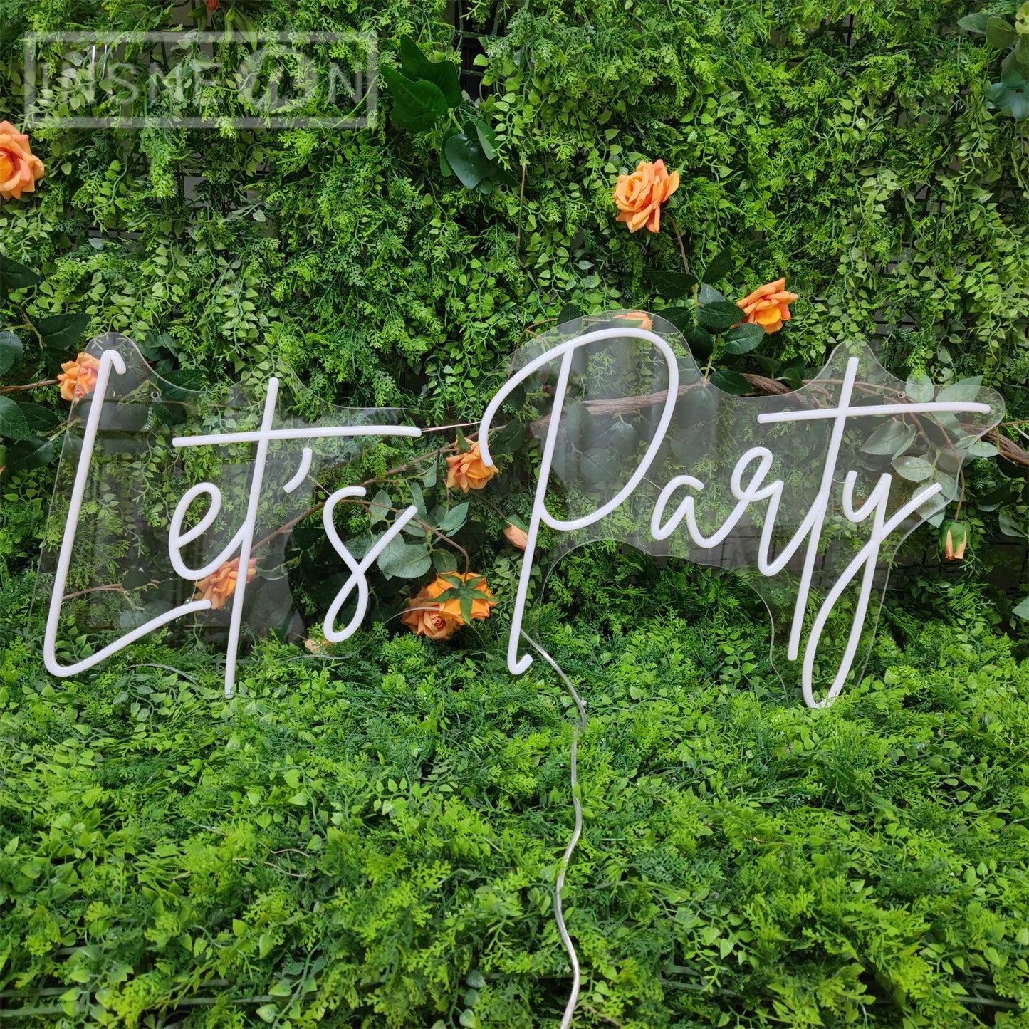 Lets Party Neon Sign LED Lights for Room Wall Wedding Birthday Bachelorette & Engagement Art Decoration New Year Christmas Decor