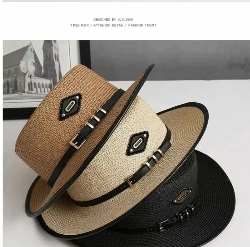 new Summer Hats for Women Wide Brim Casual Beach Sun Hat Women Summer Straw Hat Sunscreen Block UV Protection Panama Bow Cap