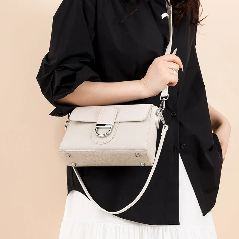 Luxury Brand Genuine Leather Handbag Women Fashion High Quality Solid color Cow Leather Shoulder Crossbody Bag Female Tote Bags