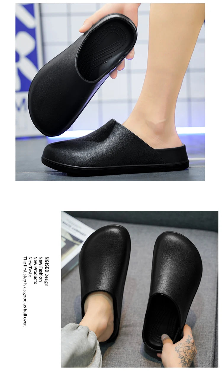 Men's Slippers Couples Garden Clog Women Water Proof Chef Casual Shoe Comfortable Outdoor Sandal for Pet Workers