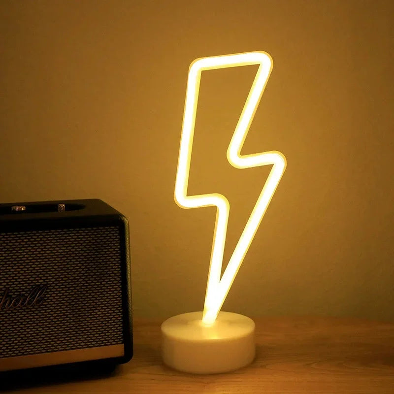 LED Neon Night Light Sign Flamingo Coconut Tree Cactus Table Lamp Kids Birthday Gifts Bedroom Christmas Art Decor Battery/USB