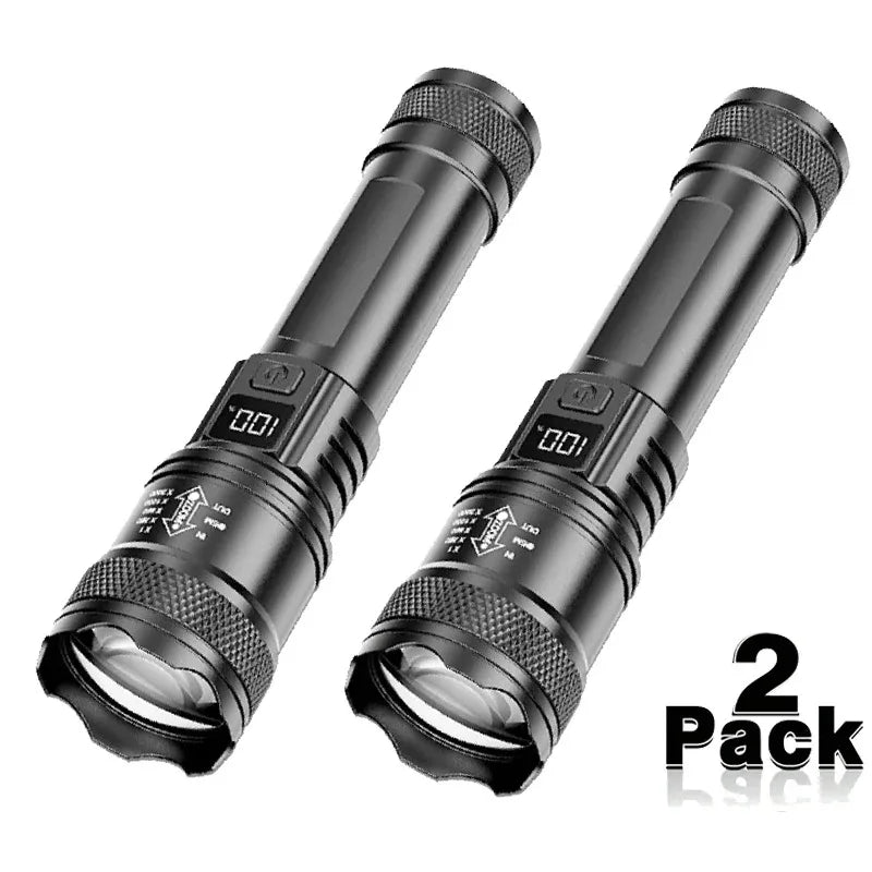 Strong Light Ultra Bright 2000LM LED Flashlight USB Rechargeable Long Range Zoom Tactical Torch Outdoor Camping Fishing Lantern