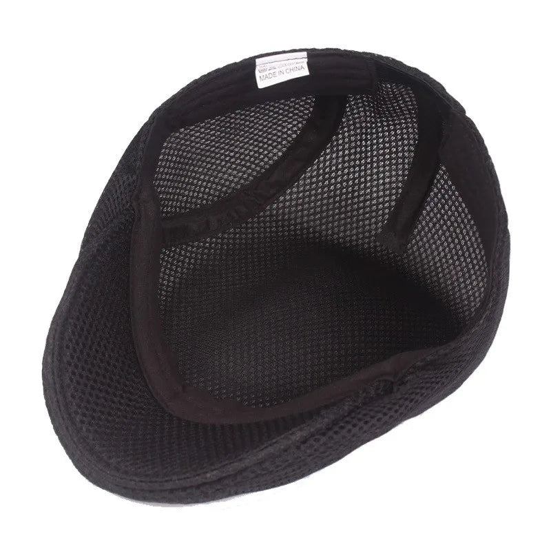 Breathable Mesh Hollow Berets Hat For Men Convenient Spring Summer Beret Quick-drying Newsboy Cap Retro Sun Hats Painter Caps