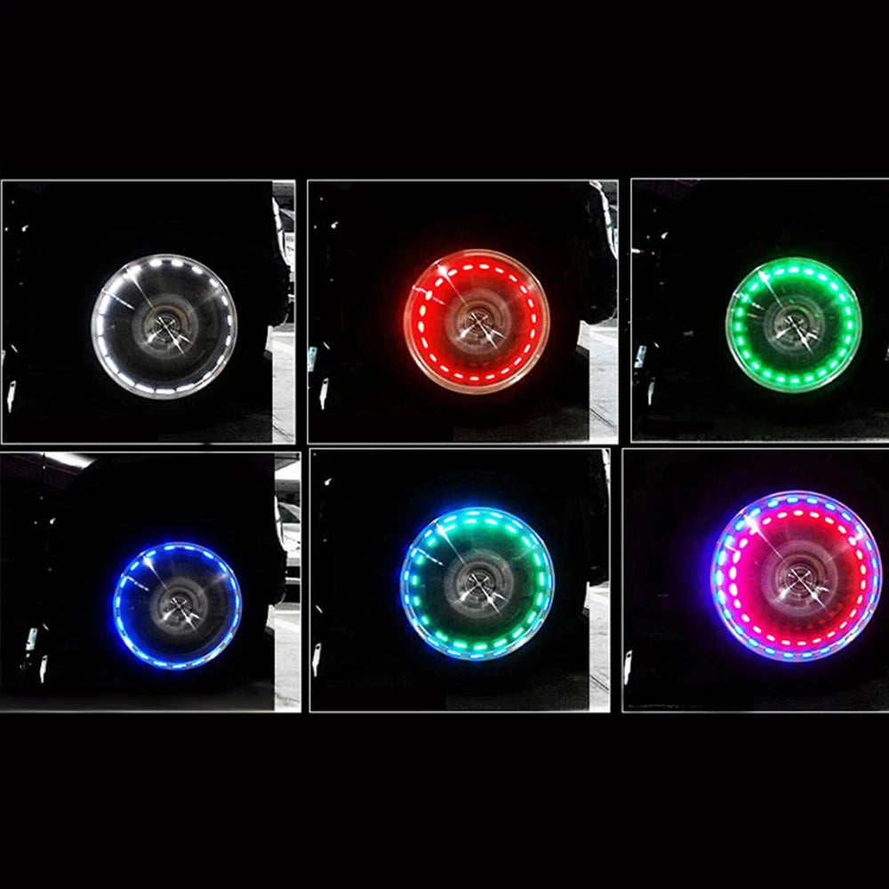 4 Modes 12 LED RGB Car Auto Solar Energy Flash Wheel Tire Light Lamp Decor  Car Wheel Light Hub Bulb Tire Tyre Valve Cap Lamp