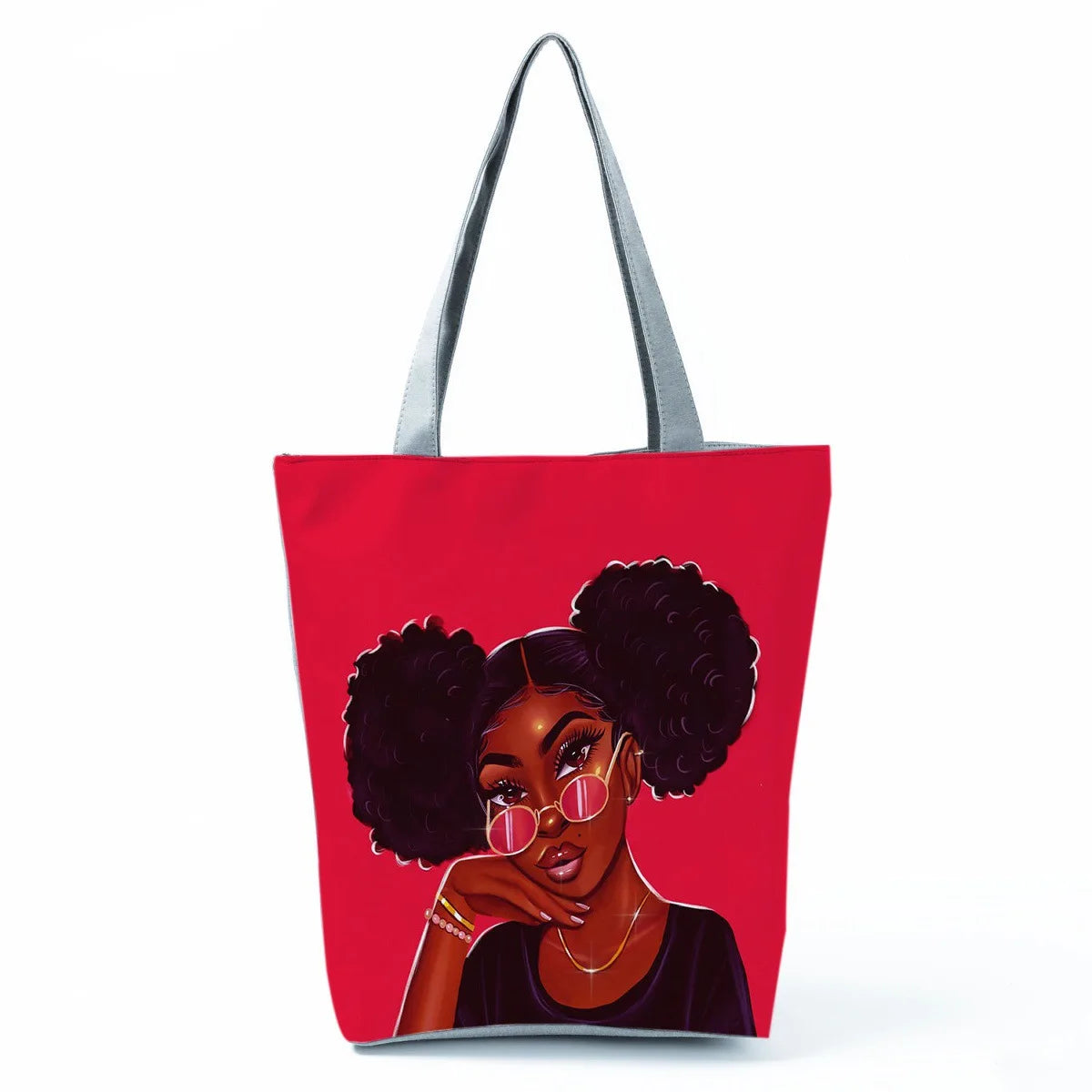 Trendy Hot Sale Of The Season Large Capacity Single Shoulder Printed Women's Bag Cool Afro Girl Design Polyester Material Zip...