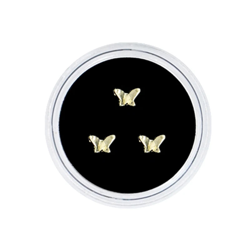 3pcs/Box Dental Tooth Gems Teeth Crystal Ornament Metal Tooth Gems Various Shape Beauty Oral Decorations