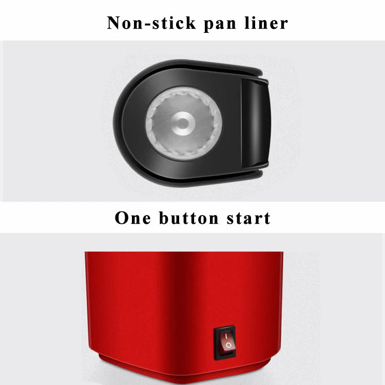 HOMEFISH Mini Electric Popcorn Machine Fully Automatic High Popping Rate Air Popper for Home Kitchen