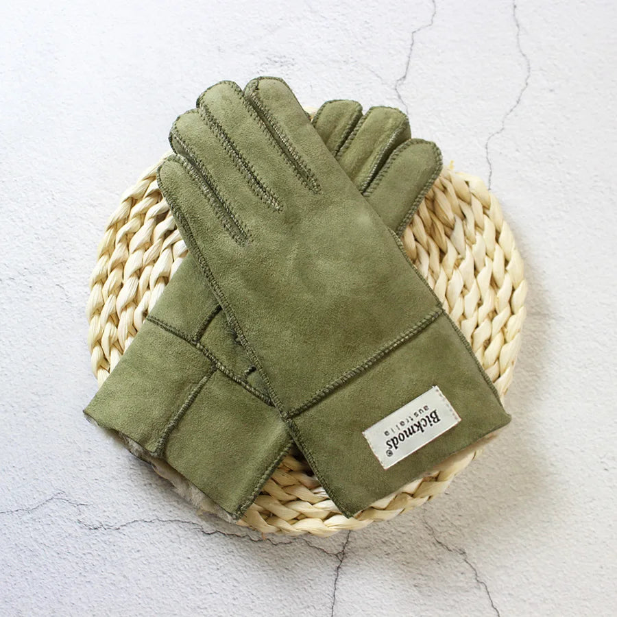Winter Thickened Children's Sheepskin Fur Gloves Boys and Girls Windproof Warm Students Cold-Proof Leather Finger Gloves