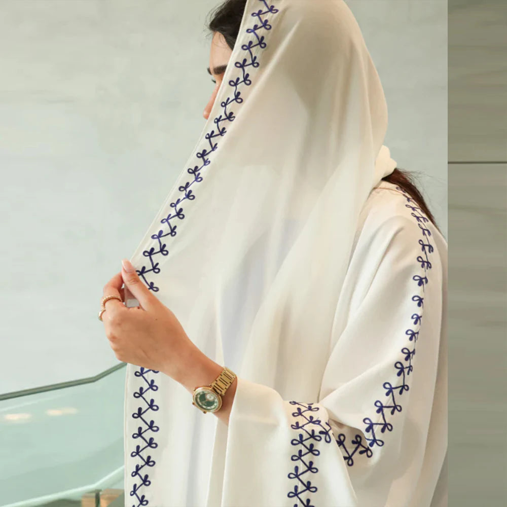 New Arrival Buckles Embroidery Abaya Hijab Dress Kimono Coat Outwear Women Long Sleeve Loose Arabic Muslim Dubai Moroccan Caftan