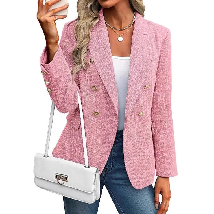 2026 Women's New Fashion Trend Temperament Basic Slim Slim Versatile Suit Solid Color Simple Office Commuter Suit Women's Suit
