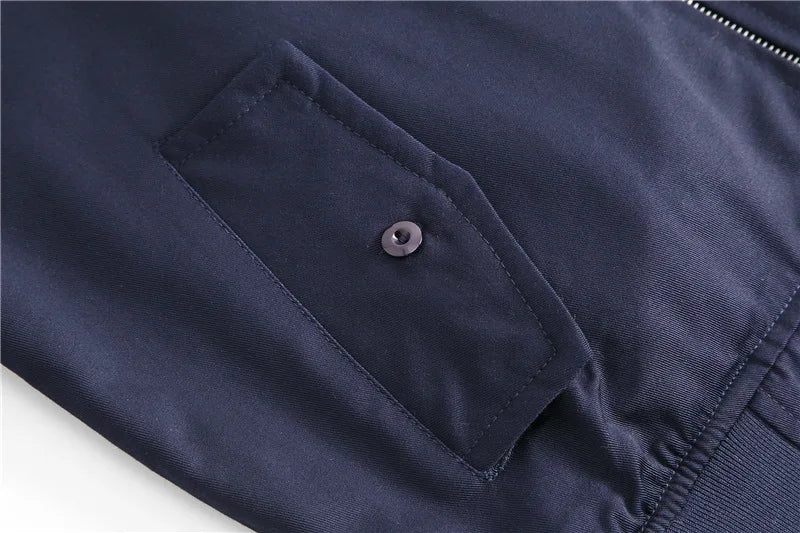New Men's Spring Bomber Jacket Casual Outwear Turndown Collar Cotton Coats Fashion Slim Fit Business Jackets Male Clothing