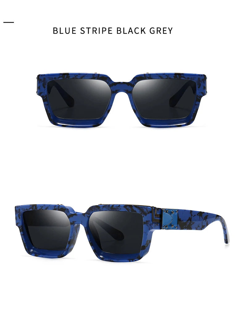 2024 Brand Rectangle Sunglasses Women Men Shades Retro Square Black Sun Glasses Eyewear Trendy Punk Eyeglasses For Male UV400