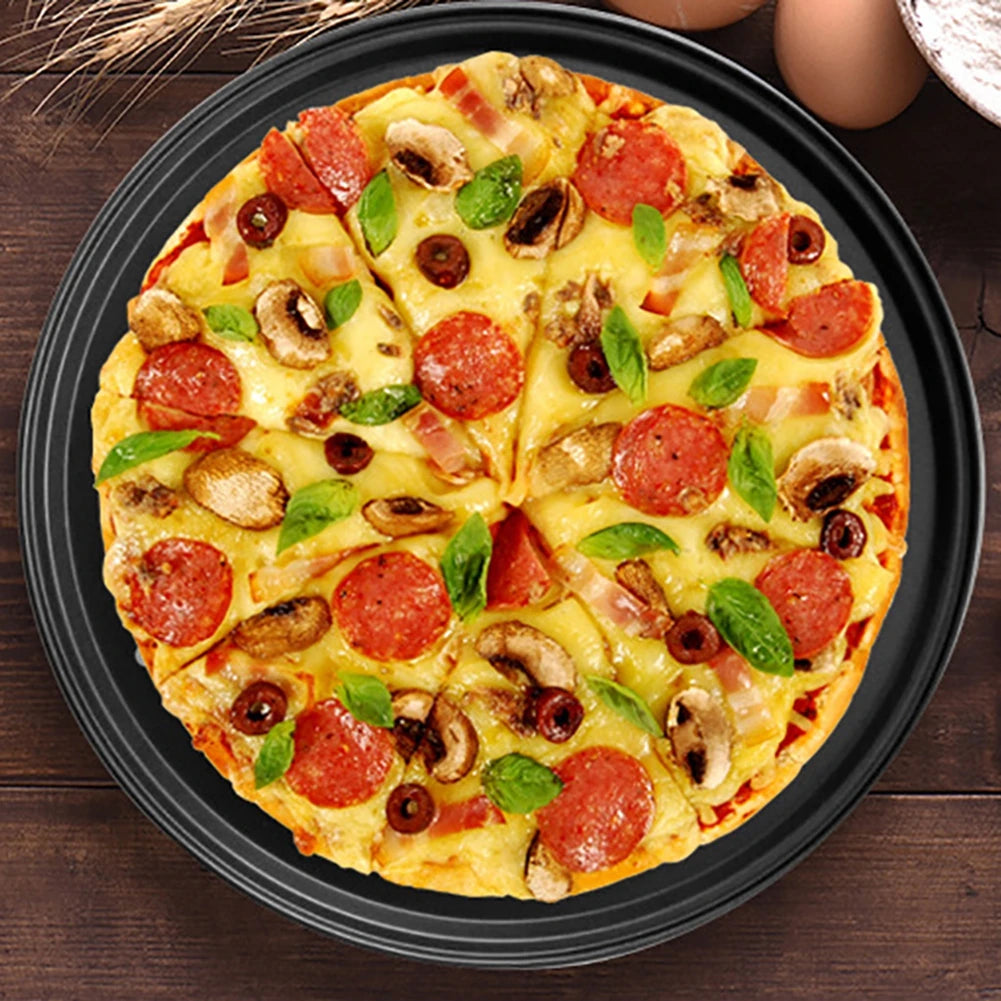Household Pizza Pans with Holes Breathable Non-Stick Professional Baking Tray for Restaurant Home Grill Barbecue Baking Tools