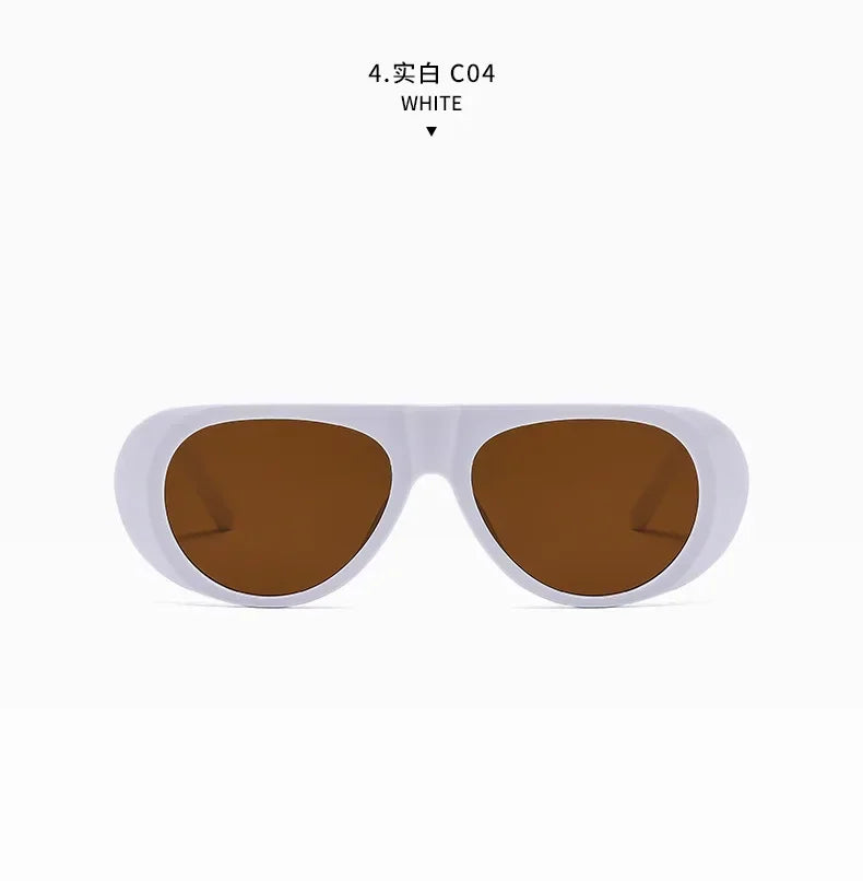 Vintage Oversized Oval Sunglasses Women Men New Fashion Wide Leg Leopard Red Gradient Sun Glasses Ladies Trendy Sexy Shades