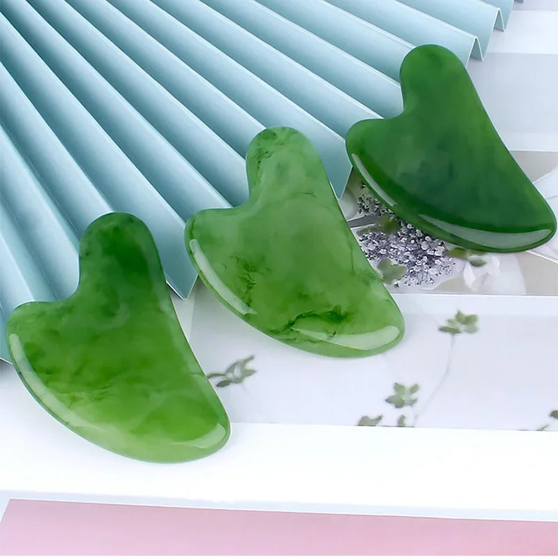 Natural Resin Gua Sha Scraper Facial Massager Tool Quartz Guasha Massage Board Face Lift Slim Gouache Scraper Scraping Plate