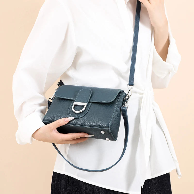 Luxury Brand Genuine Leather Handbag Women Fashion High Quality Solid color Cow Leather Shoulder Crossbody Bag Female Tote Bags