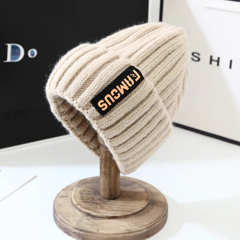Soft Woolen Knitted Hat For Men Women Solid Color Beanies Autumn Winter Warm Skullies Cap  Crochet Bonnet Unisex Skullcaps gorra