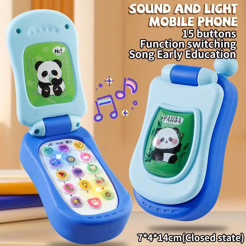 Interactive Early Education Toy: Cartoon Simulation Flip Phone with Music and Sound; Ideal for Children's Day Gifting