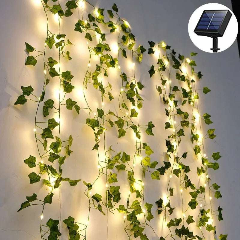 Fairy Lights 7M 50LEDS/12M 100LEDS Solar Lights Maple Leaf Waterproof Outdoor Garland Solar Lamp Christmas for Garden Decoration
