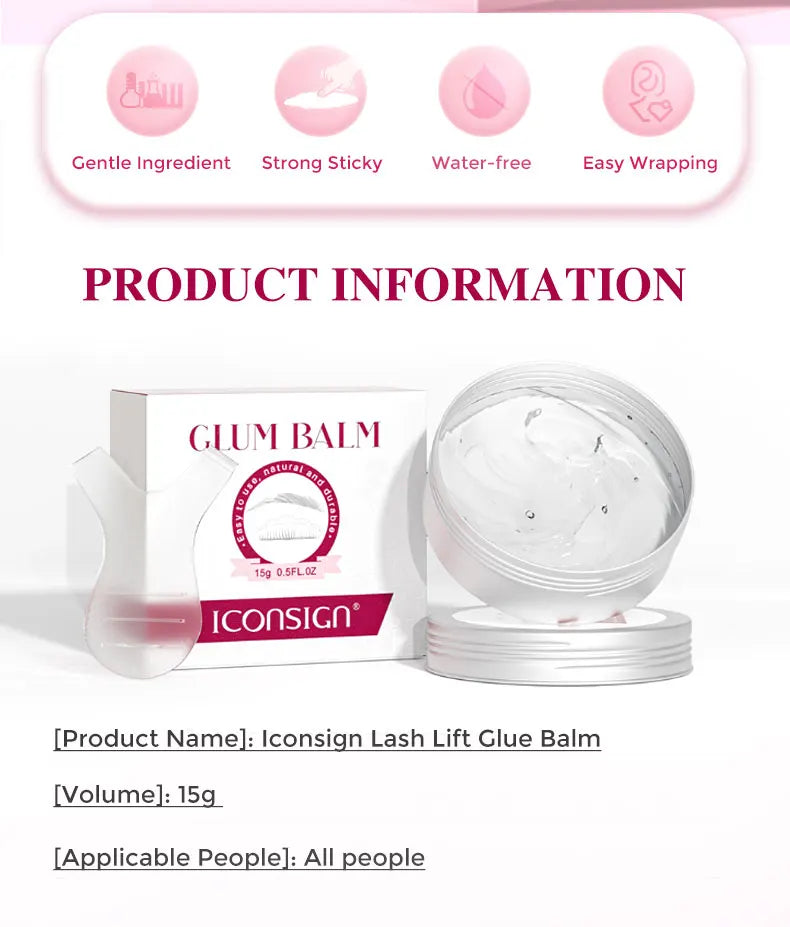 ICONSIGN Lash Glue Balm For Lash Lifting Fast Fixing Shape Eyelash Brow Lashes Lift Waterproof Wax Beauty Makeup Tools