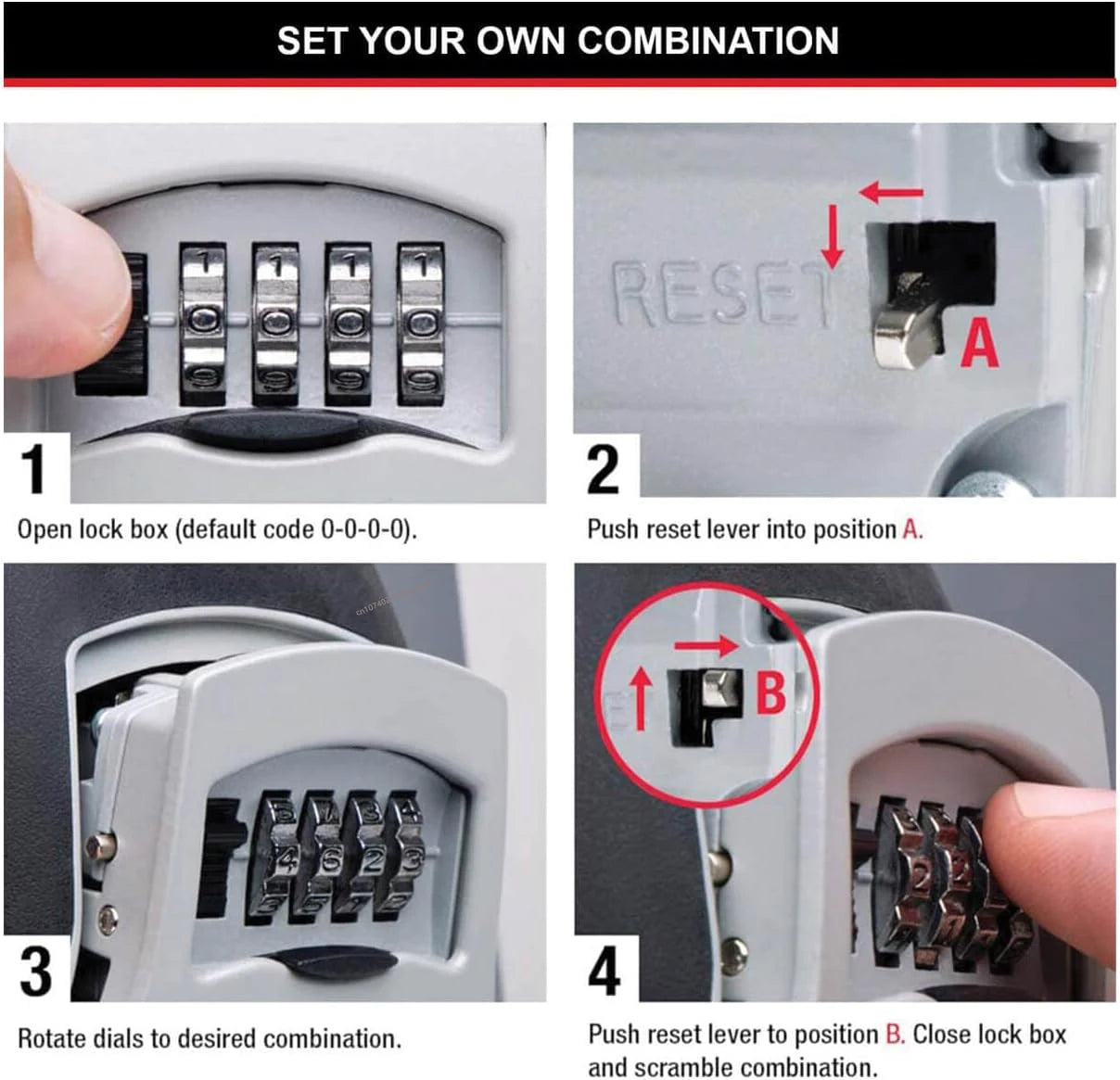 Master Lock Key Storage Box Stainless Steel Wall Mount Outdoor Lock Box for House Keys Key Safe with Combination Lock Large