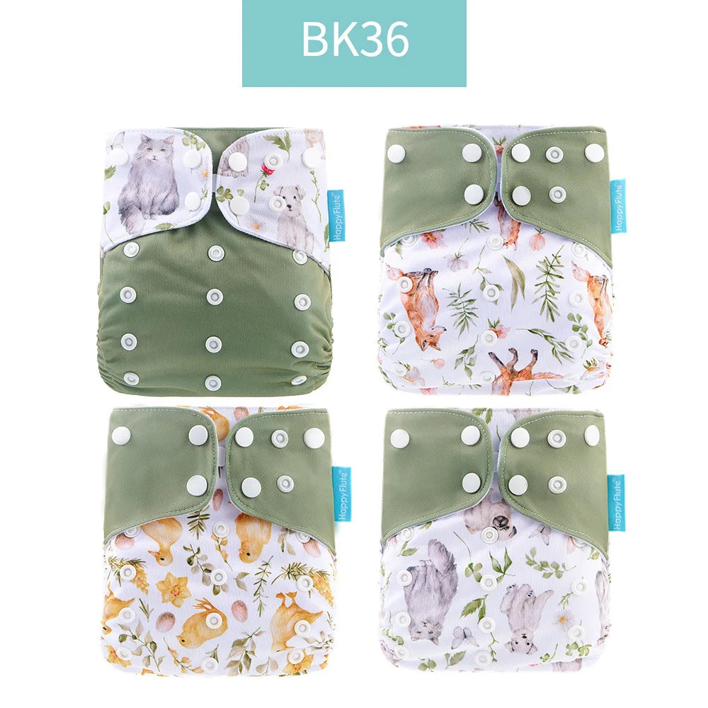 4PCS Baby Waterproof Nappies Cute Underwears Reusable Newborn Cloth Diaper Soft Ecological Toddler Training Pants For Boys Girls