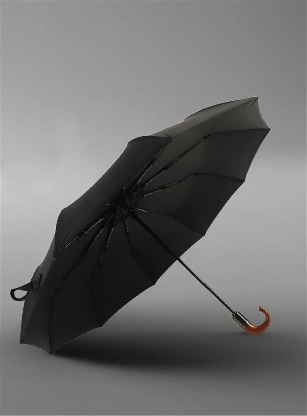 British Style Automatic Umbrella with Wood Handle Business Windproof Large Umbrellas Women 3 Fold Quality Male Parasol Men Gifts