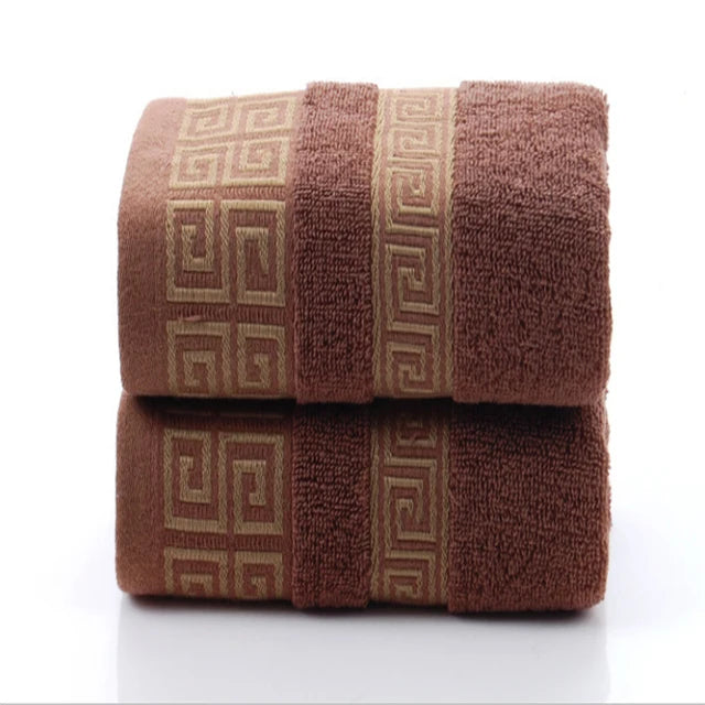 2pcs Black Cotton Towels 34x74cm/70x140cm Embroidered Hotel Bathroom Towels For Adult Quick-Dry Thicken Soft Face Bath Towels