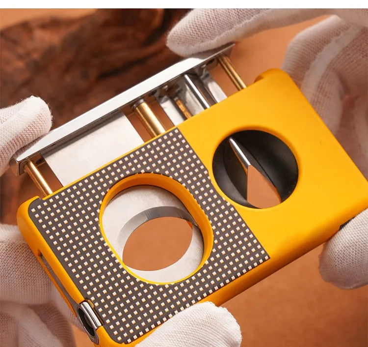Professional V-Cut Cigar Cutter, Zinc Alloy Guillotine with Stainless Steel Blade for Cigars, Heavy Duty Christmas Gift for Men