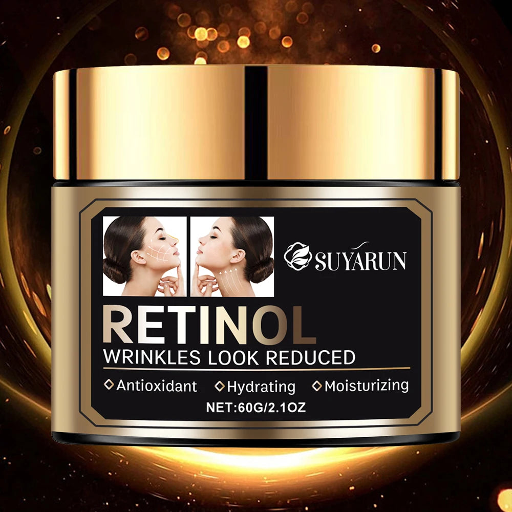 SUYARUN Premium Anti-Aging Retinol Face Cream with Hyaluronic Acid & Vitamin E – Deep Moisturizing, Wrinkle Reduction.