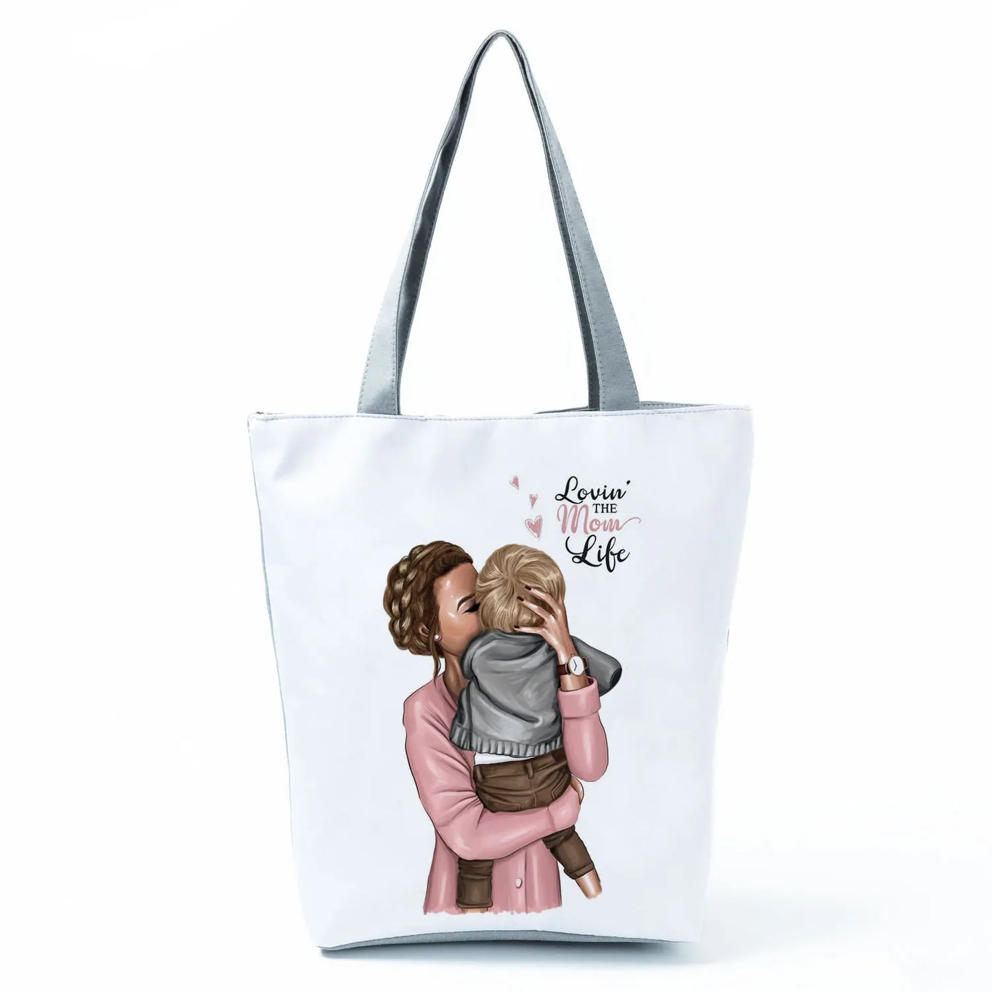 Golden Afro Woman Printed Handbags Pretty Fashion Shoulder Bag Eco Portable Shopping Bag High Capacity Beach Bag Practical Tote