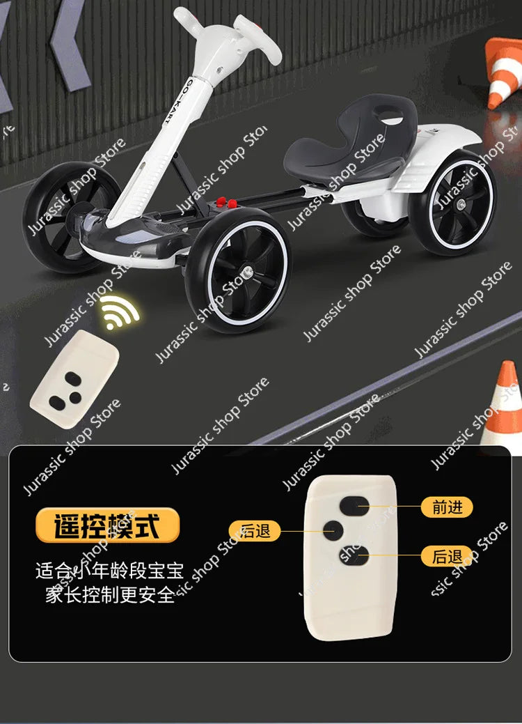 Children's Electric Kart Free Installation Can Sit Electric Car Children Charging Remote Control Folding Stroller