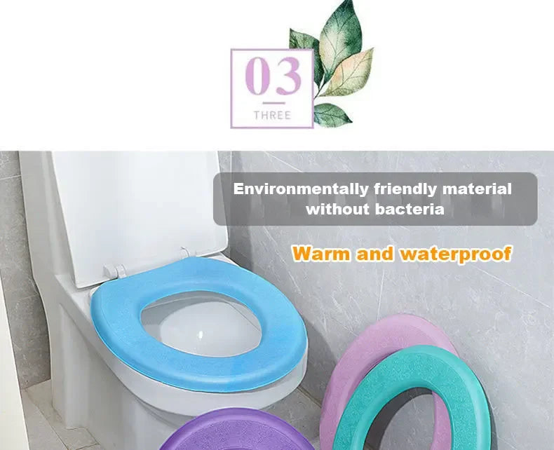 Waterpoof Soft Toilet Seat Cover Bathroom Washable Closestool Mat Pad Cushion O-shape Toilet seat Bidet Toilet Cover Accessories