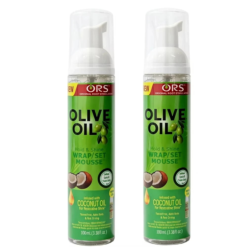100ml Olive Oil Curly Hair Mousse for Women Strong Hold Anti-Frizz Wig Styling Foam Haircare Product