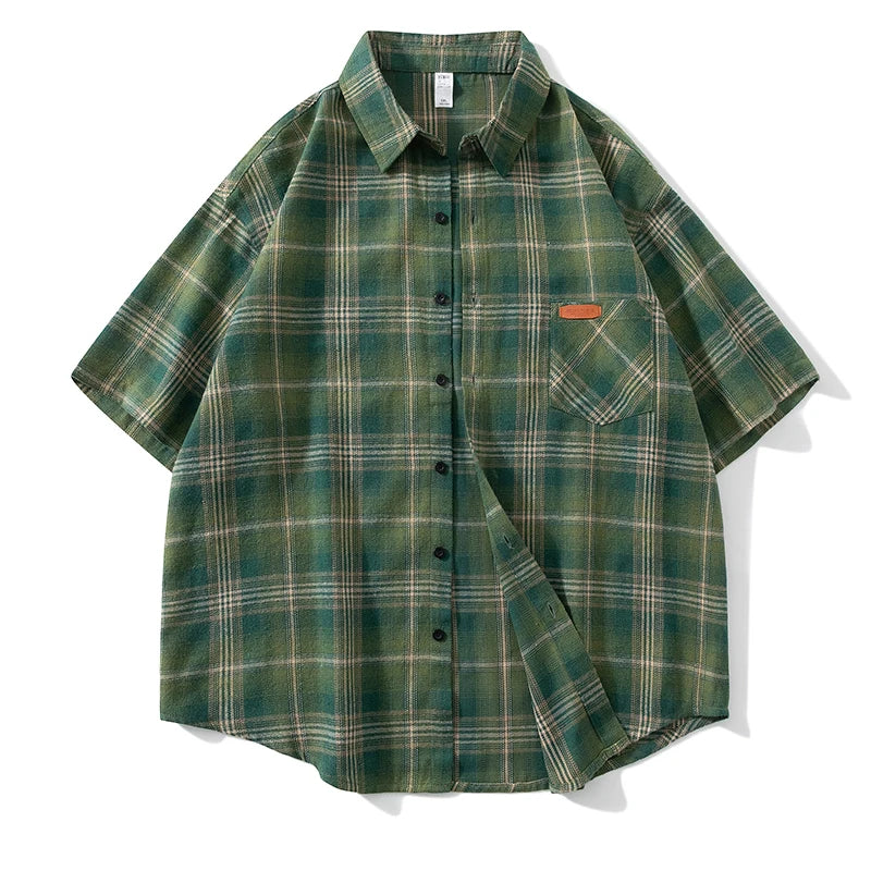 Plus Size 10xl 9xl Shirt Men Spring Summer Oversized Vintage Plaid Shirt 5xl 6xl 7xl 8xl Large Size Leisure Blouse Male