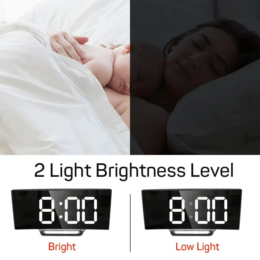 LED Digital Electronic Clock Backlight Large Number Alarm Clock Temperature Calendar Bedside Table Nightlight Home Decoration