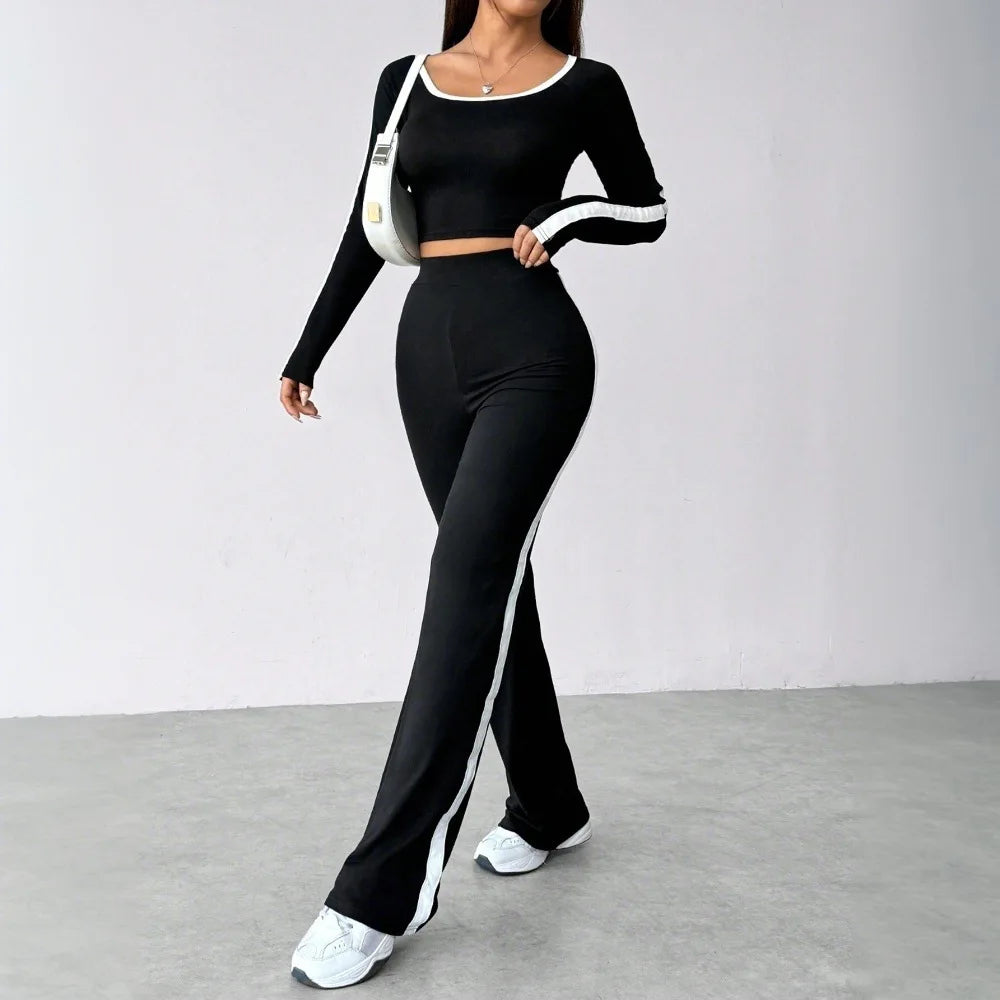 Women's Simple Style Fashion Suit 2025 Autumn and Winter New Style Fashionable Versatile Leisure Sports Two-piece Suit