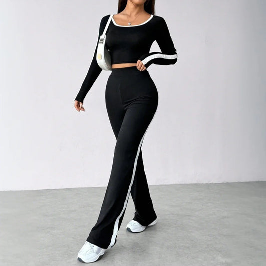 Women's Simple Style Fashion Suit 2025 Autumn and Winter New Style Fashionable Versatile Leisure Sports Two-piece Suit