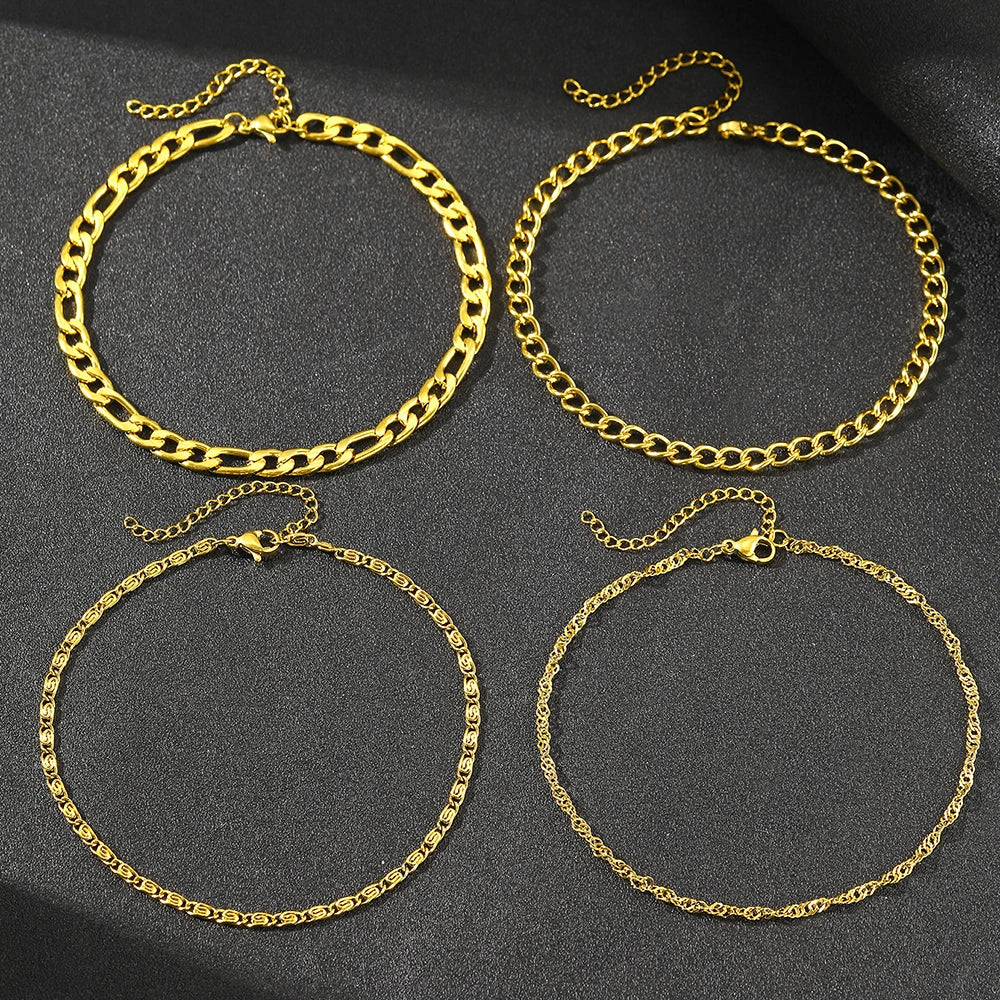 Stainless steel anklet Premium sense of simplicity small delicate anklet New popular light luxury chain anklet For Women Jewelry