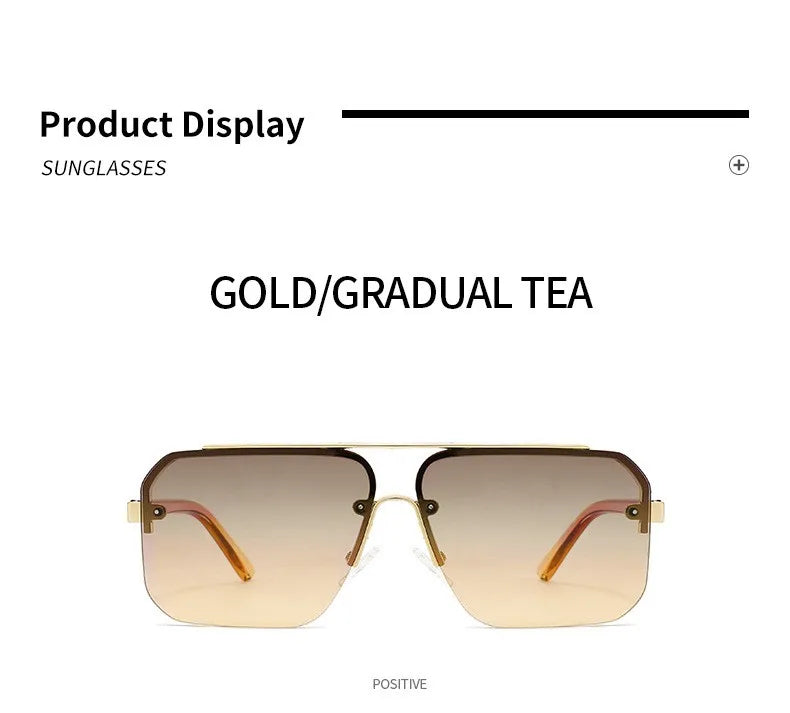 2025 New Square Box Sunglasses Trend Fashion Sunglasses Men And Women Half -frame Car Sunglasses 1202