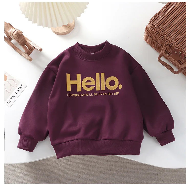 Baby Girls Boys Sweatshirt Kids Letter Hoodies Toddler Autumn Outerwear Winter Children's Clothing