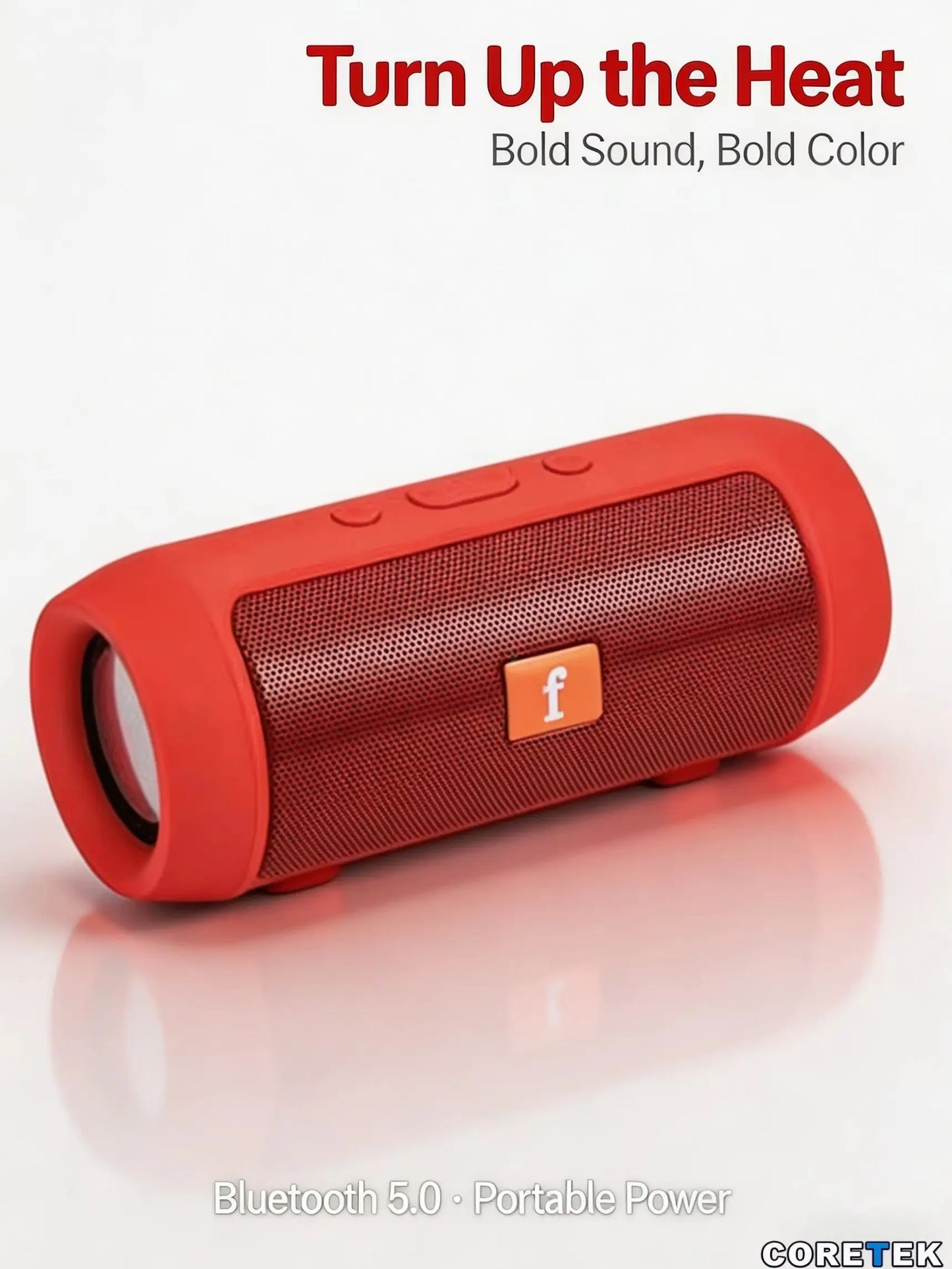 Portable Bluetooth Speaker, Stereo Surround, FM Radio, TF Card, 1200mAh Battery, 10m Range, Mini for Travel & Home