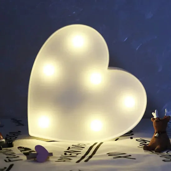 Romantic Valentine's Proposal 3D LOVE LED Letter Sign Night Light Heart Marquee Table Lamp Lanterns Lamp for Christmas Wedding
