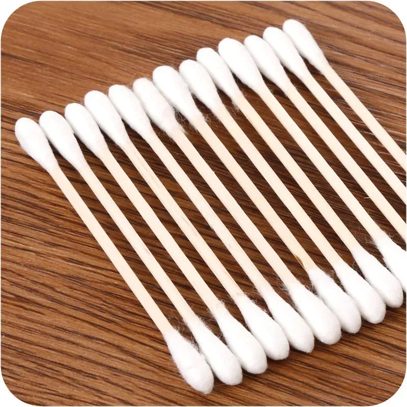 Double Cotton Buds Tip Sticks Nose Ear Cleaning Health Care Tools Head Wood Cotton Swab Women Makeup Lipstik Ватные Палочки