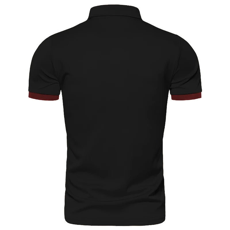 Men's Solid Color Short Sleeve T-Shirt Collar Polo Comfortable Breathable Fashion Basic Fit for Spring/Summer