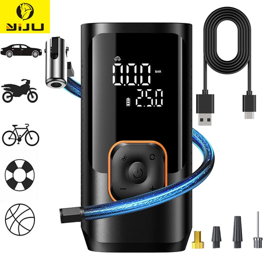 Car Inflator Compressor Pump With LED Lamp For Car Motorcycle Bicycle Tyre Balls Wireless Electric Car Air Tire Pump